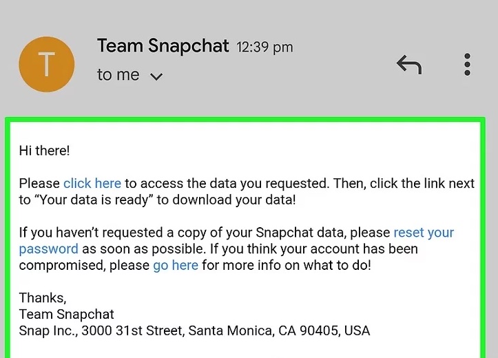 How to See Snapchat Conversation History instruction (Download Your Snapchat Data) Step 8