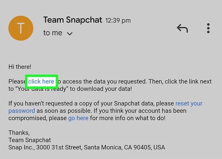 How to See Snapchat Conversation History instruction (Download Your Snapchat Data) Step 9