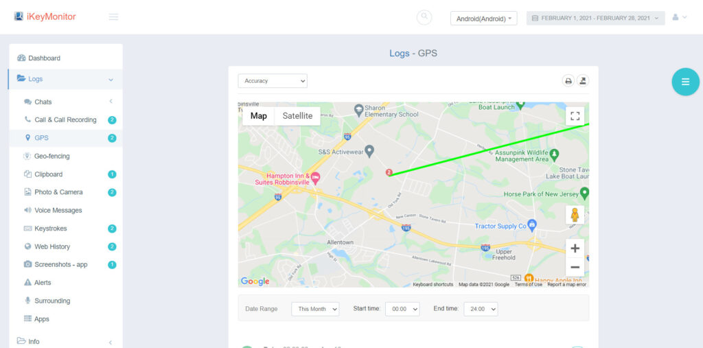 iKeyMonitor GPS location tracking 